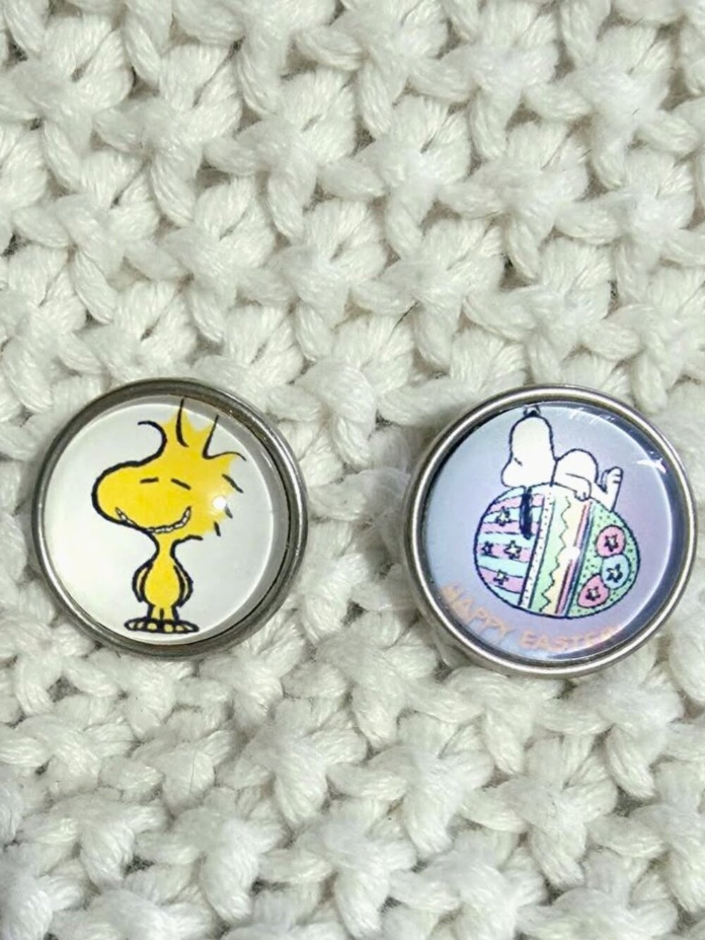 🐣 Peanuts Snap Charm Duo – Woodstock & Snoopy Easter